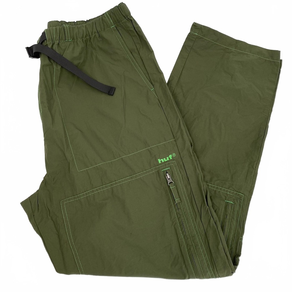 HUF Green Belted Cargo Pants | Cotton-Nylon Regular XXL
